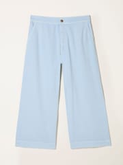 FatFace Light Blue Wide Leg Cropped Trousers - Image 1 of 1