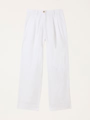 FatFace White Wide Leg Linen Trousers - Image 6 of 6