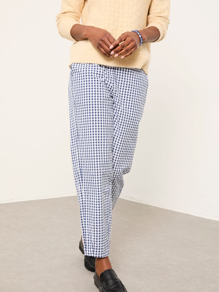 FatFace Blue Gingham Tapered Trouser - Image 1 of 6