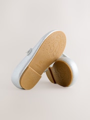 Silver Wide Fit (G) Mary Jane Touch Fastening Occasion Shoes - Image 5 of 5