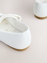 White Wide Fit (G) Mary Jane Touch Fastening Occasion Shoes - Image 4 of 5