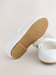 White Wide Fit (G) Mary Jane Touch Fastening Occasion Shoes - Image 5 of 5