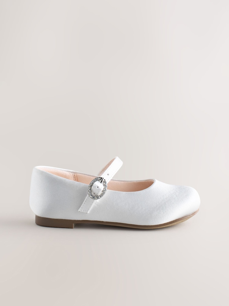 White Standard Fit (F) Flower Girl Occasion Mary Jane Shoes - Image 2 of 5 White Standard Fit (F) Flower Girl Occasion Mary Jane Shoes - Image 2 of 5