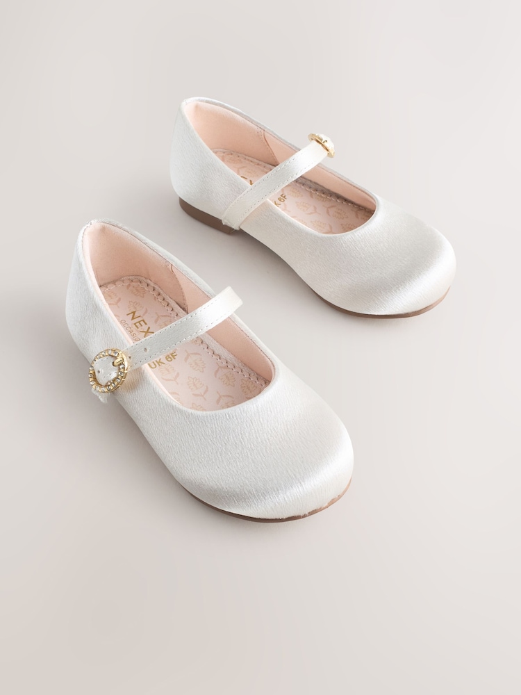 Ivory Wide Fit (G) Flower Girl Occasion Mary Jane Shoes - Image 1 of 5 Ivory Wide Fit (G) Flower Girl Occasion Mary Jane Shoes - Image 1 of 5