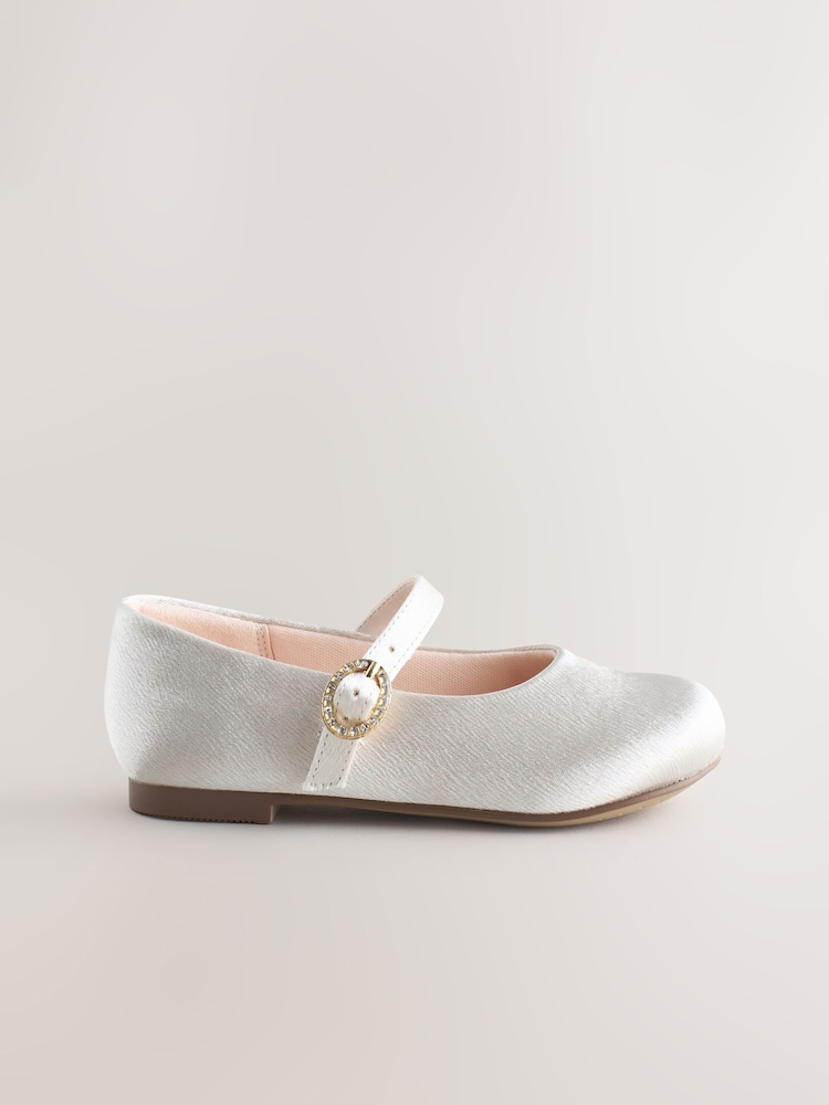 Ivory Wide Fit (G) Flower Girl Occasion Mary Jane Shoes - Image 2 of 5 Ivory Wide Fit (G) Flower Girl Occasion Mary Jane Shoes - Image 2 of 5