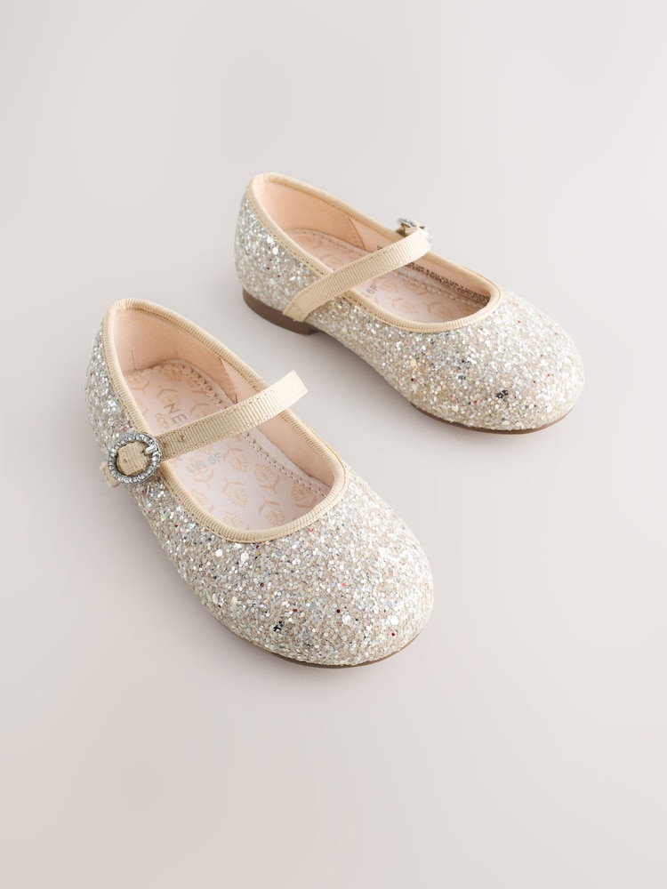 Champagne Gold Wide Fit (G) Flower Girl Occasion Mary Jane Shoes - Image 1 of 5 Champagne Gold Wide Fit (G) Flower Girl Occasion Mary Jane Shoes - Image 1 of 5