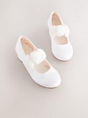 Branco - Satin Flower Girl Occasion Mary Jane Shoes - Imagem 1 de 6