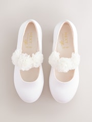 Branco - Satin Flower Girl Occasion Mary Jane Shoes - Imagem 3 de 6