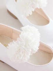 White Wide Fit (G) Satin Flower Girl Occasion Mary Jane Shoes - Image 3 of 5