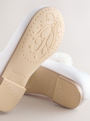 White Wide Fit (G) Satin Flower Girl Occasion Mary Jane Shoes - Image 4 of 5