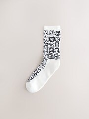 White/Purple Tot Cat Cushioned Sole Sports Socks 2 Pack - Image 3 of 5