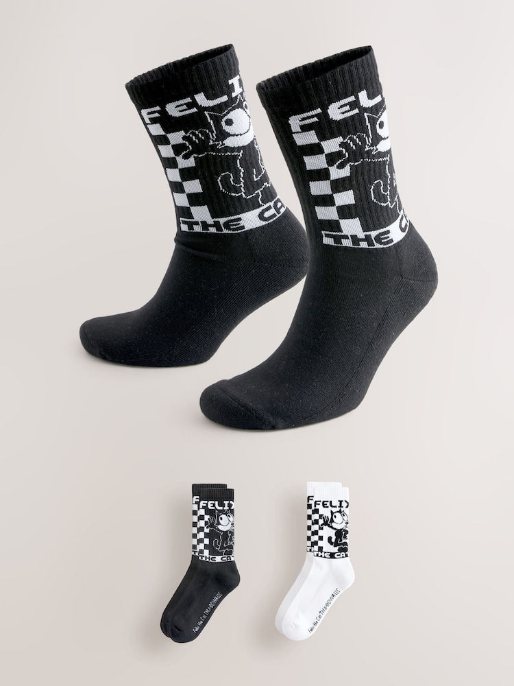 أسود/أبيض - Felix License Cushioned Sports Socks 2 Pack - صورة 1 من 3 أسود/أبيض - Felix License Cushioned Sports Socks 2 Pack - صورة 1 من 3