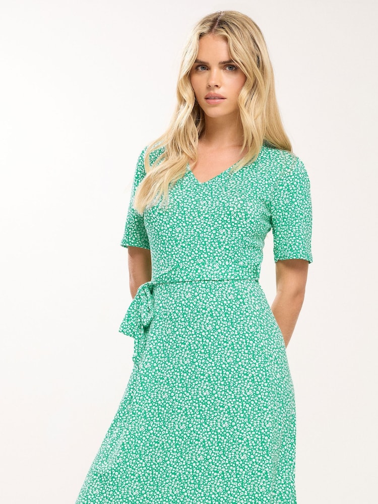 M&Co Petite Ditsy Tie Waist Midi Dress - Bild 2 von 5