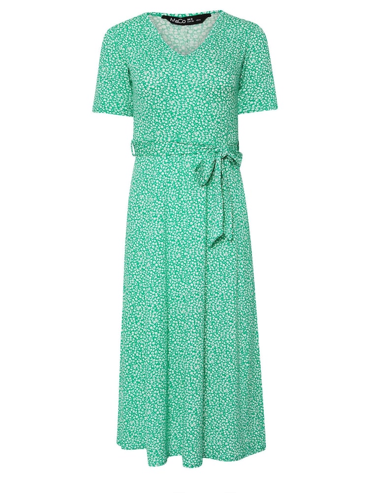 M&Co Petite Ditsy Tie Waist Midi Dress - Bild 5 von 5
