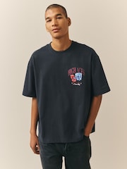 Black Gambler Boxy Graphic Print Heavy Weight T-Shirt - Image 2 of 8