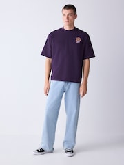 Violett/Blumen - Boxy - T-Shirt - Bild 2 von 7