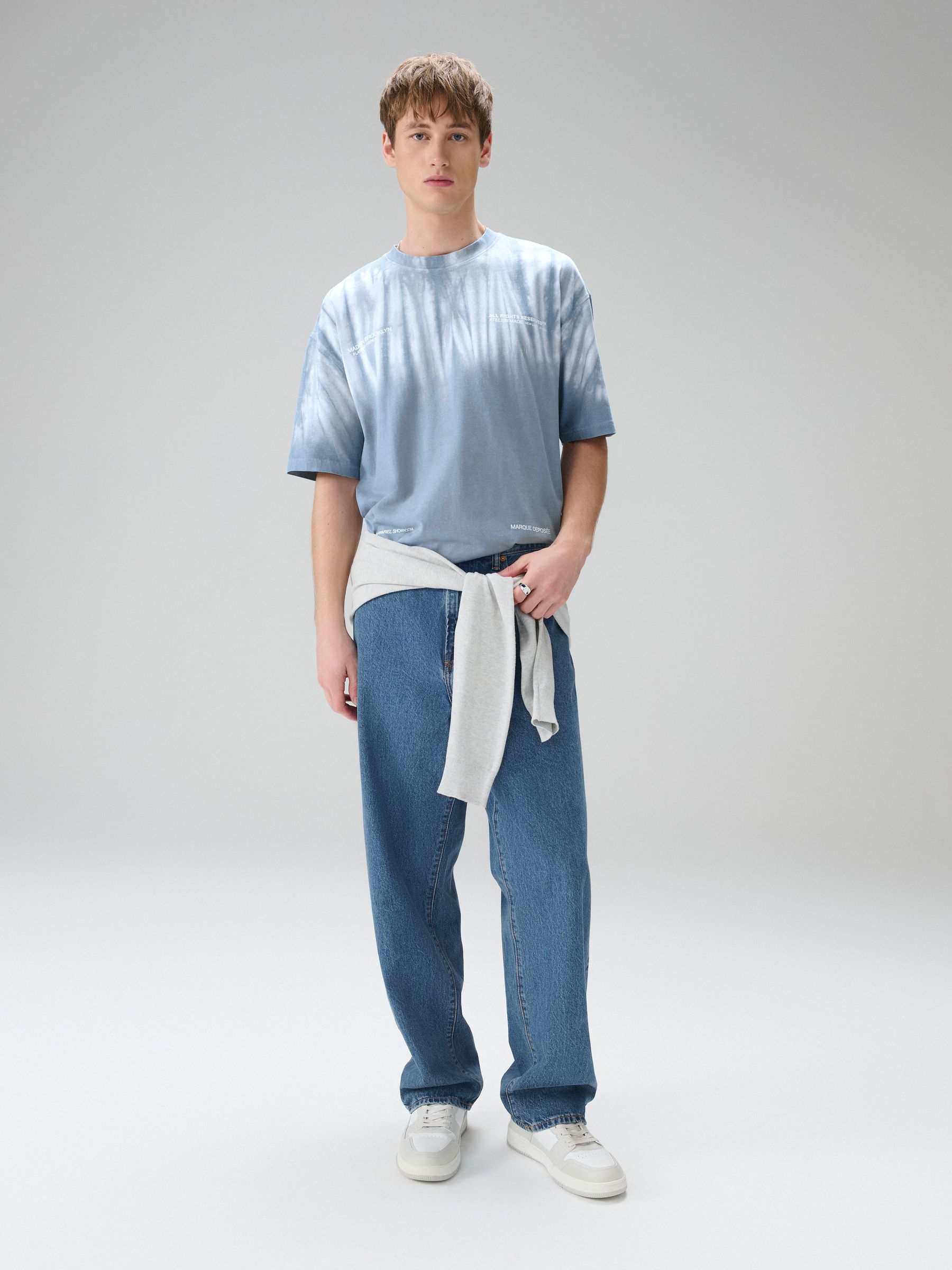 Buy Blue Tie Dye Heavyweight T-Shirt from Next Australia