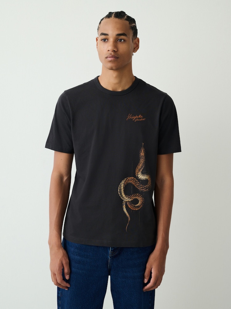 Black Snake Graphic Lightweight T-Shirt - Image 1 of 10