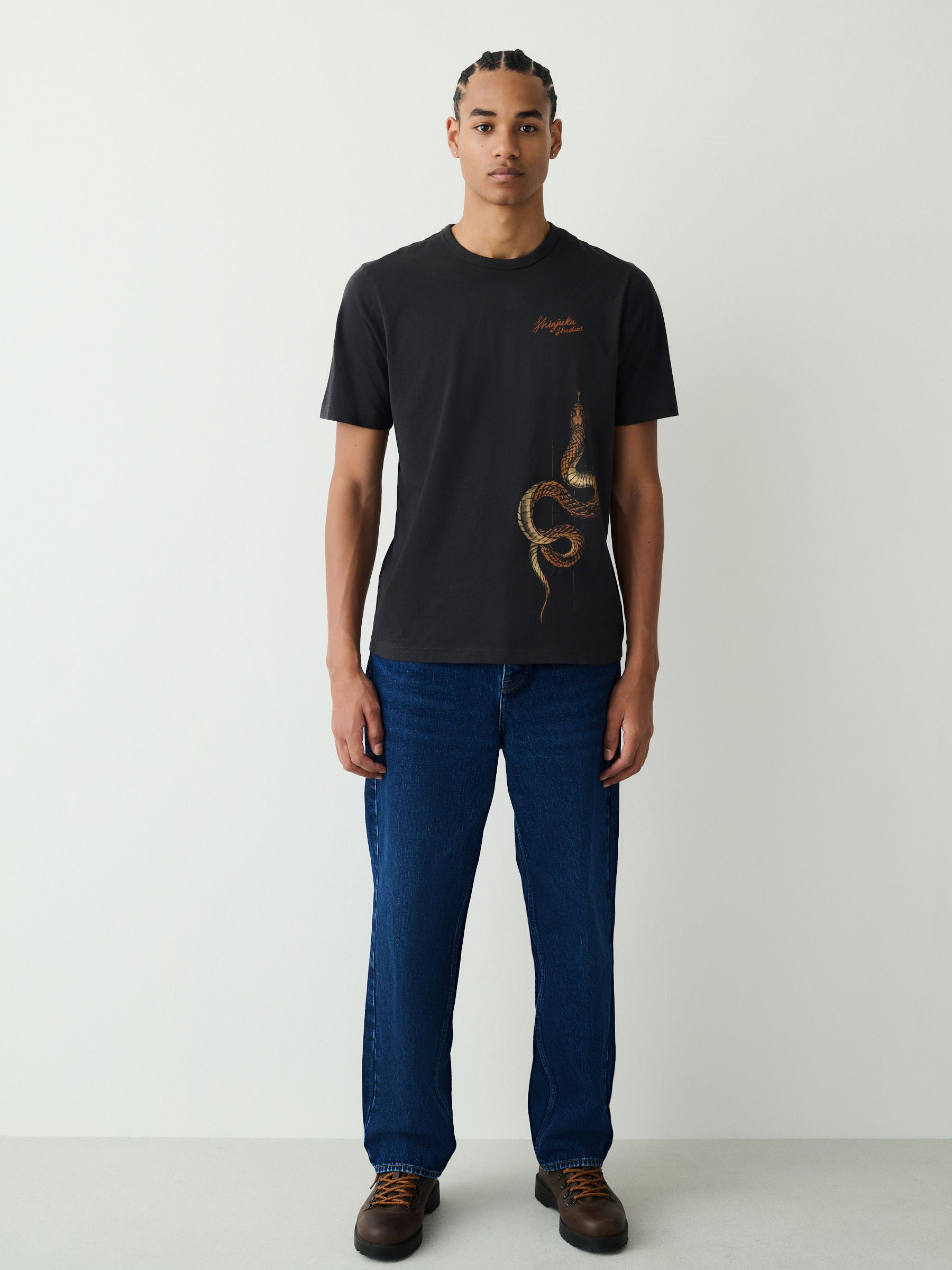 Buy Black Snake Graphic Lightweight T-Shirt from Next USA