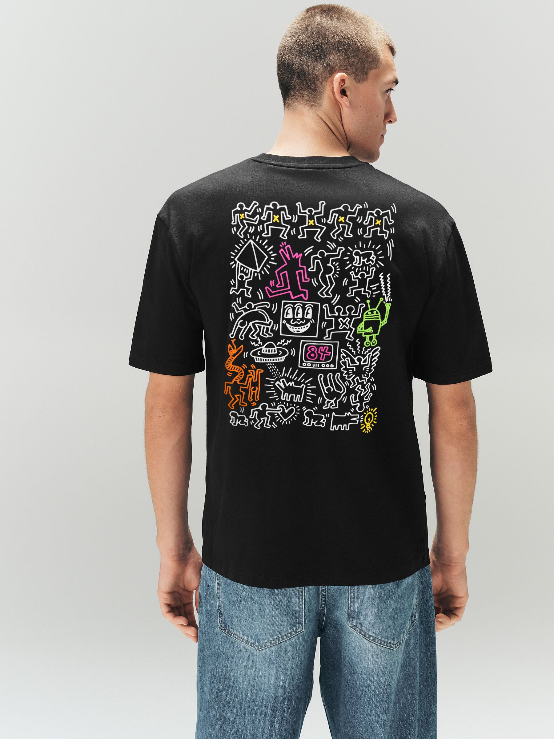 MTV Keith Haring Tシャツ 黒　Lサイズ Keith Haring（キース ヘリング） tシャツ 「Keith Haring」アート