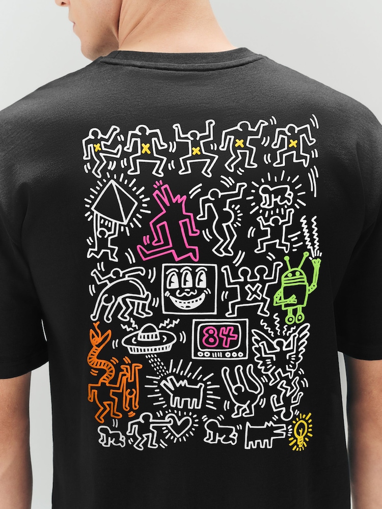 Buy Black Keith Haring Relaxed Fit Artist T-Shirt from Next USA