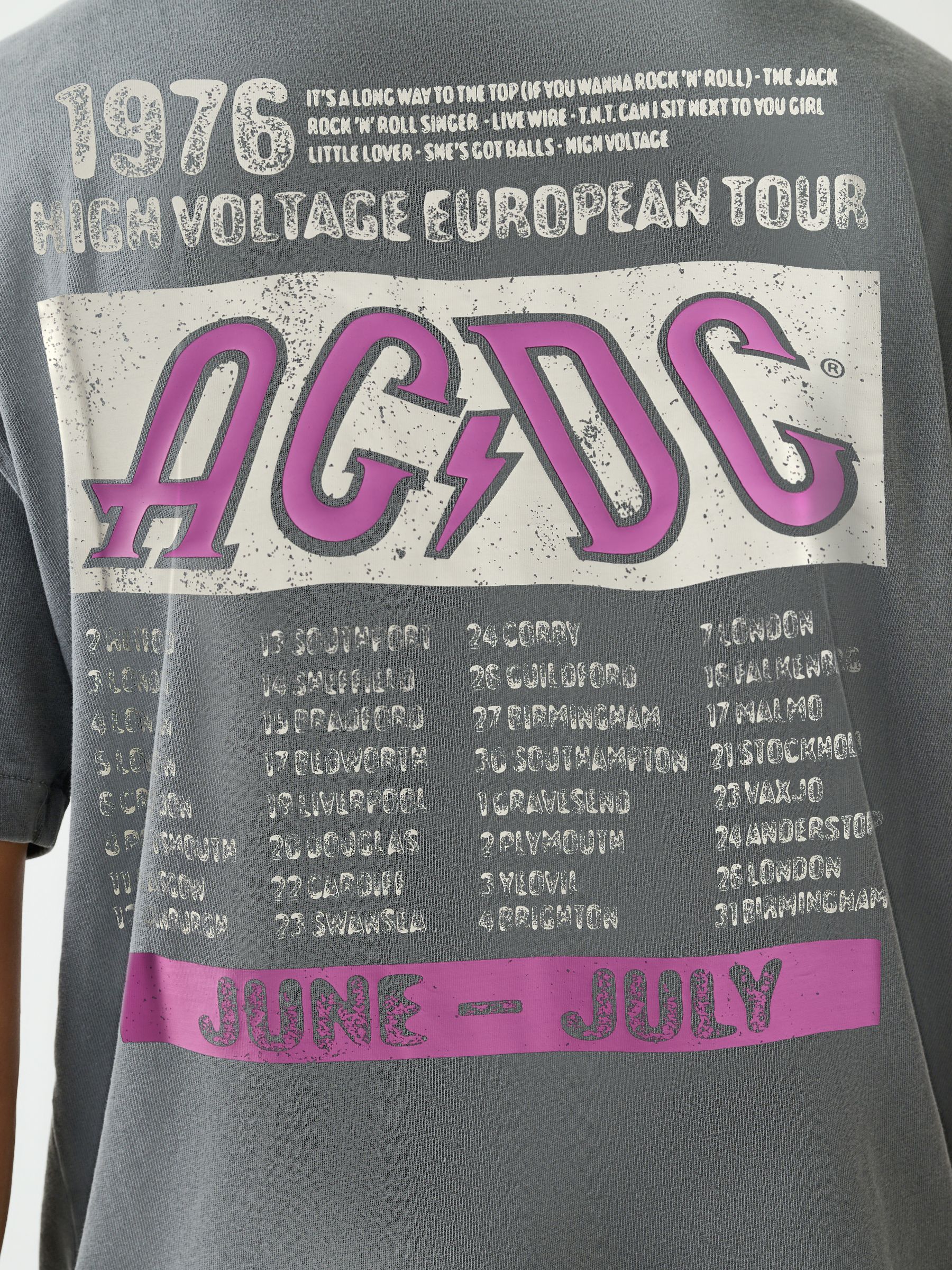 Buy Black ACDC Regular Fit Band Graphic Print T-Shirt from Next