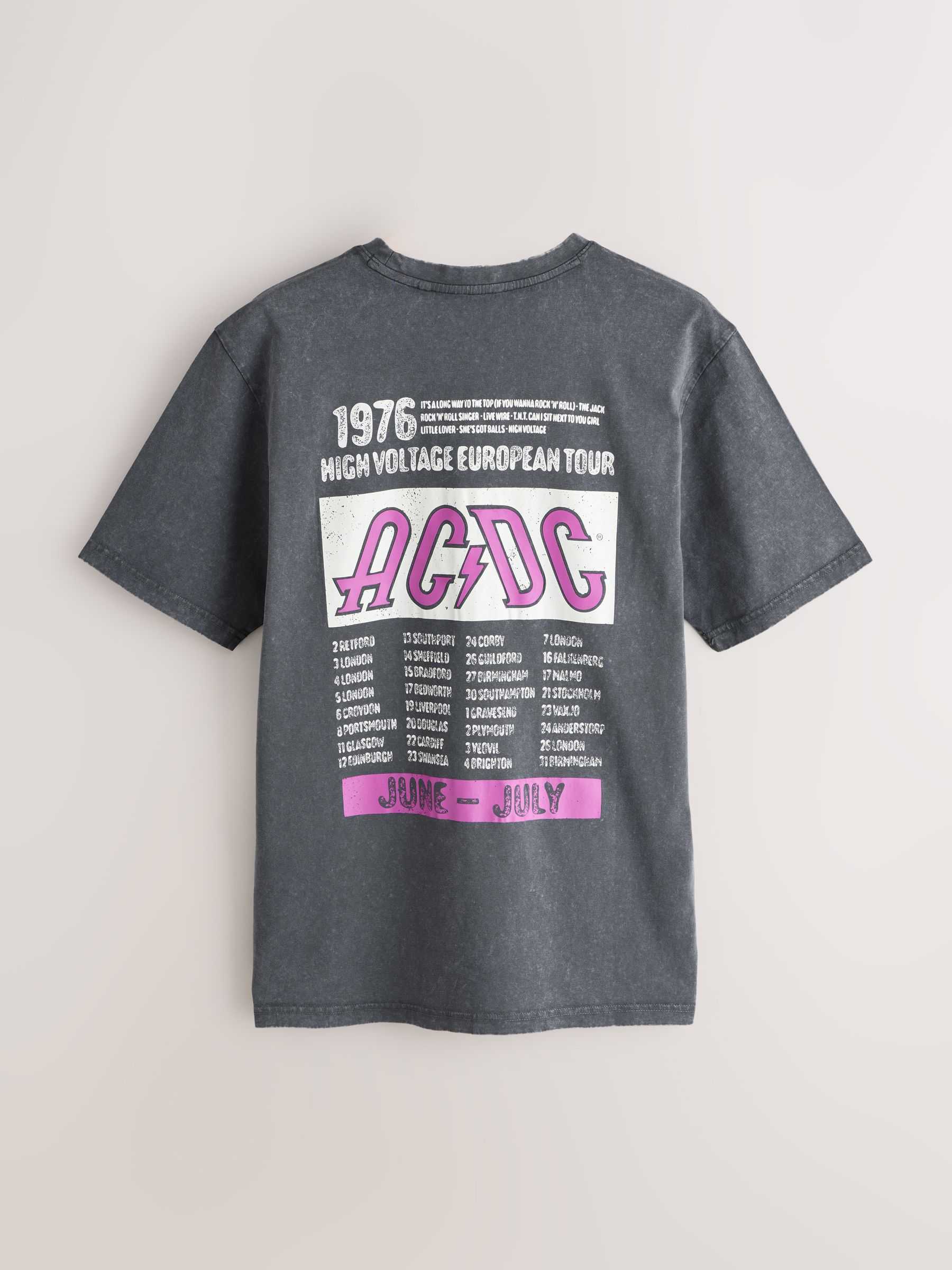 Buy Black ACDC Regular Fit Band Graphic Print T-Shirt from Next USA