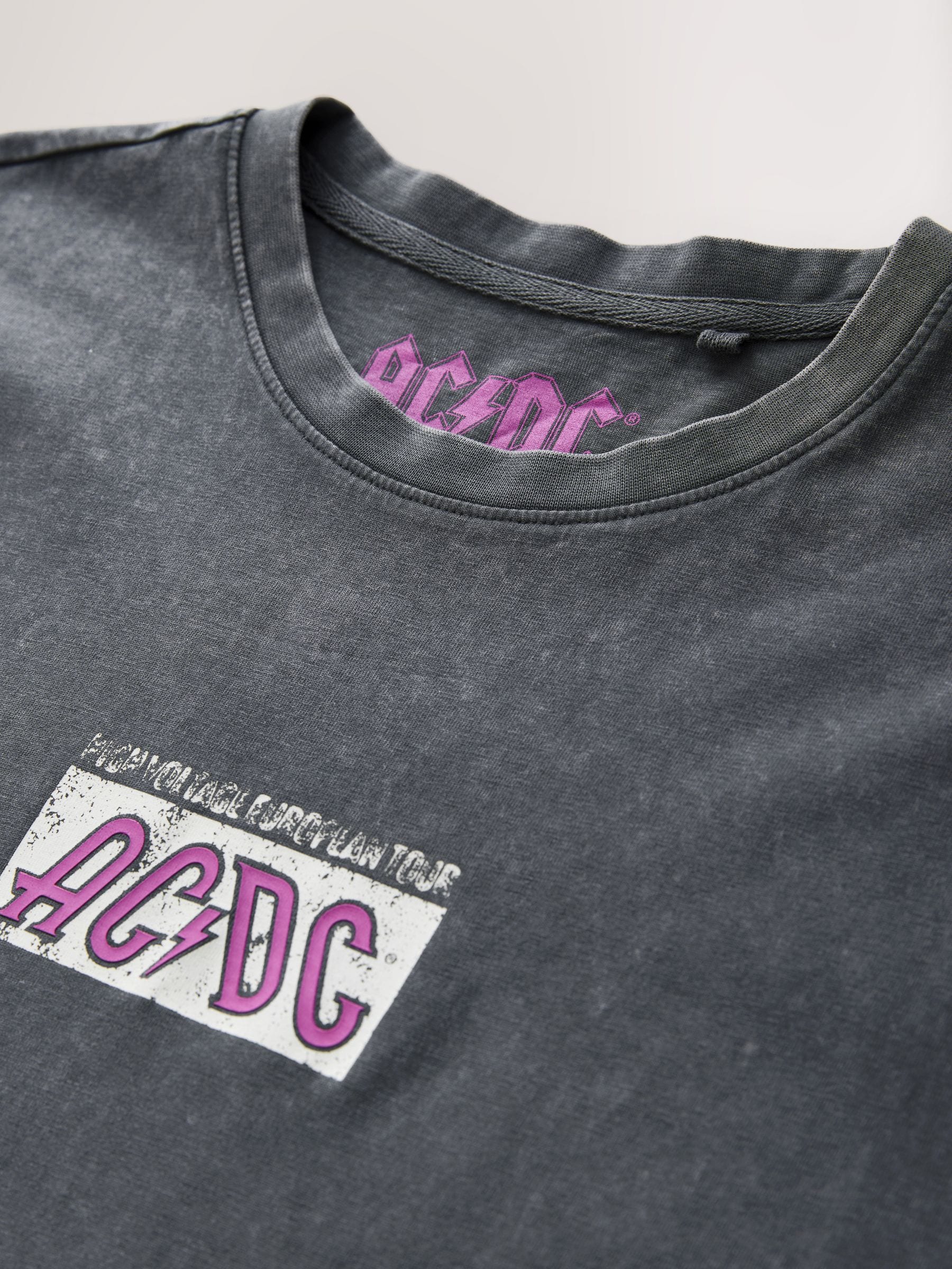 Buy Black ACDC Regular Fit Band Graphic Print T-Shirt from Next USA