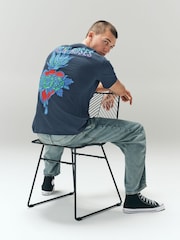 Navy Guns N' Roses Regular Fit Band Graphic Print T-Shirt - Image 4 of 10