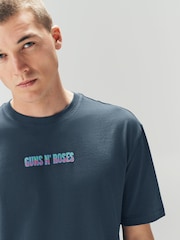 Navy Guns N' Roses Regular Fit Band Graphic Print T-Shirt - Image 6 of 10