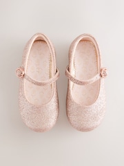 Pink Glitter Standard Fit (F) Flower Girl Occasion Mary Jane Shoes - Image 1 of 6