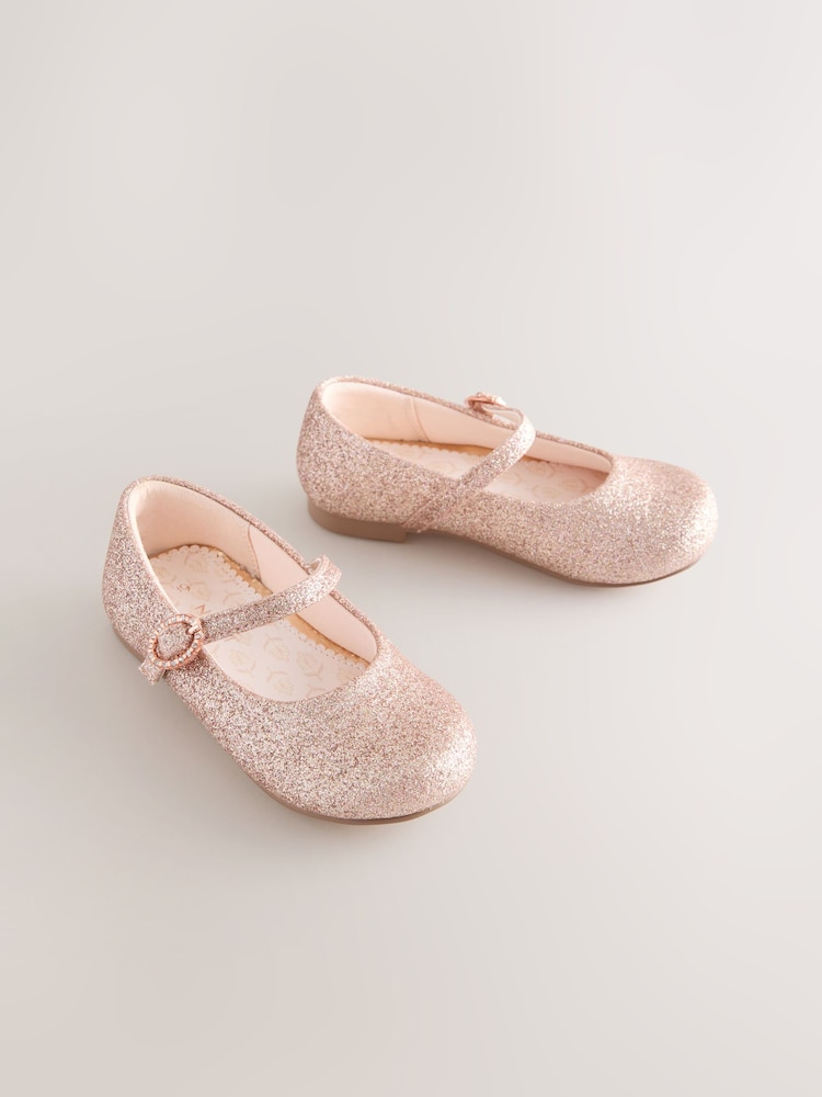 Pink Glitter Standard Fit (F) Flower Girl Occasion Mary Jane Shoes - Image 2 of 6
