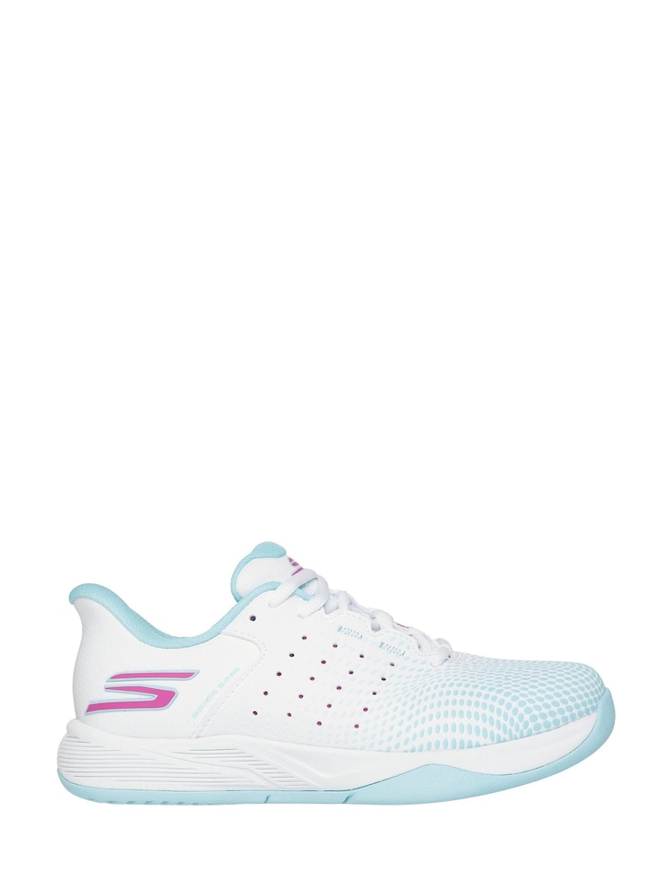 Skechers White Slip-Ins Relaxed Fit: Viper Court Reload Court Trainers - Image 1 of 5 Skechers White Slip-Ins Relaxed Fit: Viper Court Reload Court Trainers - Image 1 of 5