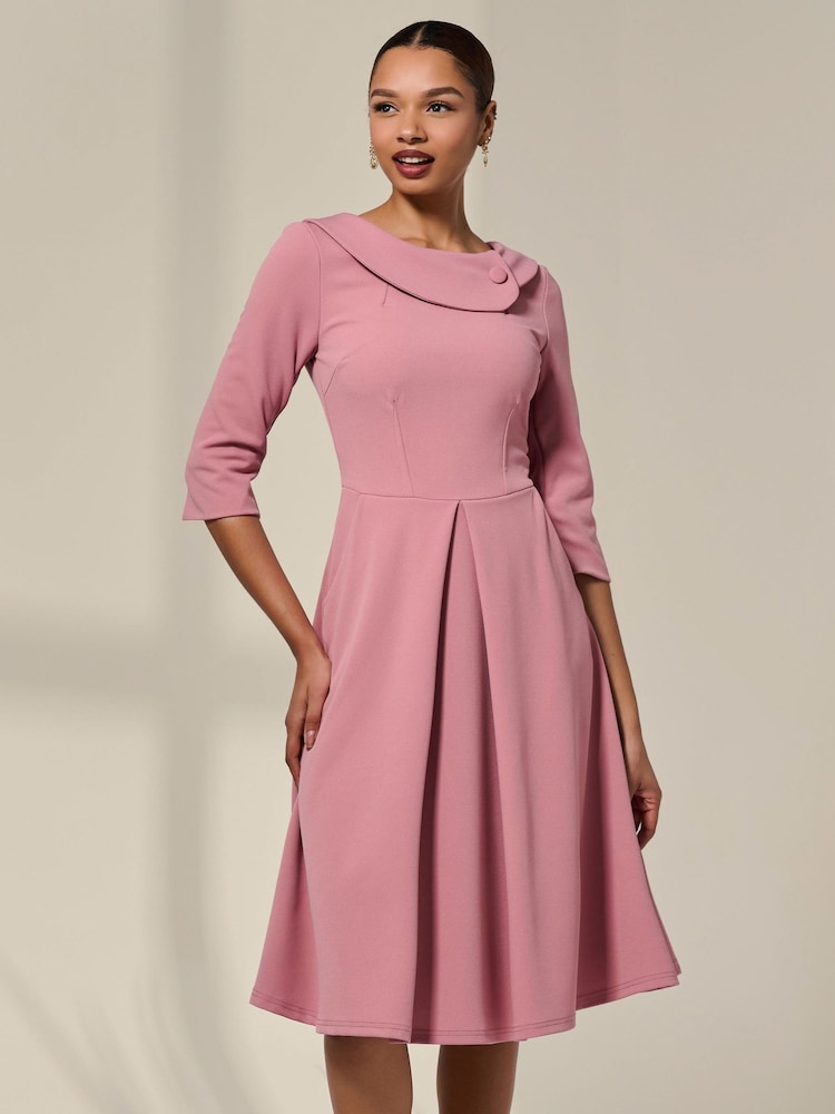 Buy Jolie Moi Pink Sloan 3/4 Sleeve Midi Dress from Next USA