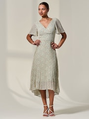 Jolie Moi Floral Print Pleated Dip Hem Maxi Dress - Imagem 6 de 6