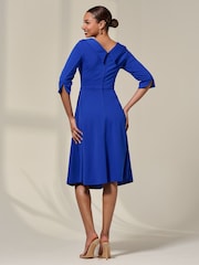 Jolie Moi Blue Sloan 3/4 Sleeve Midi Dress - Image 2 of 6