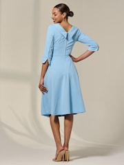 Jolie Moi Light Blue Sloan 3/4 Sleeve Midi Dress - Image 2 of 6