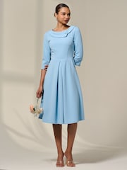 Jolie Moi Light Blue Sloan 3/4 Sleeve Midi Dress - Image 5 of 6