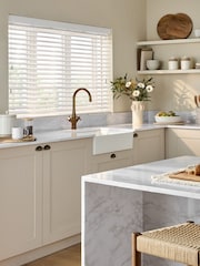 White 50mm Venetian Faux Wood Blind - Image 2 of 5