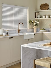 White 50mm Venetian Faux Wood Blind - Image 3 of 5