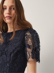 Monsoon Blue Betty Lace Puff Sleeve Midi Dress - Image 4 of 4