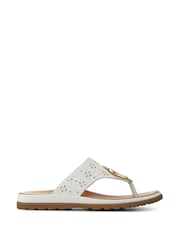 Pavers White Slip-On Toe-Post Sandals - Image 1 of 5