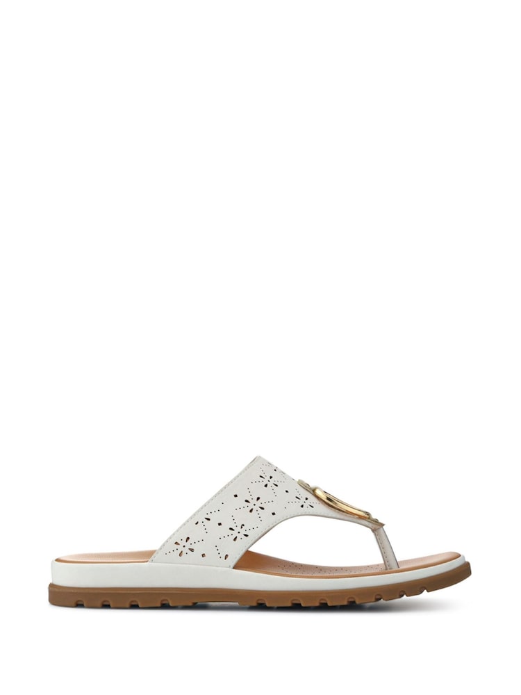 Pavers White Slip-On Toe-Post Sandals - Image 1 of 5