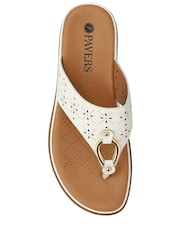 Pavers White Slip-On Toe-Post Sandals - Image 4 of 5