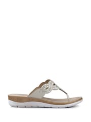 Pavers Brown Cushioned Toe Post Sandals - Image 1 of 5