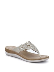 Pavers Brown Cushioned Toe Post Sandals - Image 2 of 5