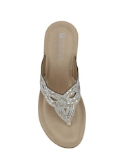Pavers Brown Cushioned Toe Post Sandals - Image 4 of 5