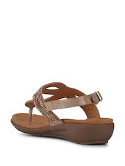 Pavers Gold Slingback Toe Post Sandals - Image 4 of 5