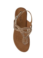 Pavers Gold Slingback Toe Post Sandals - Image 5 of 5