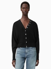 AllSaints Black Honor V Cardigan - Image 1 of 6